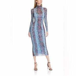 AFRM Shailene Dress NWT | Blue & Red Snake Print | Size XS